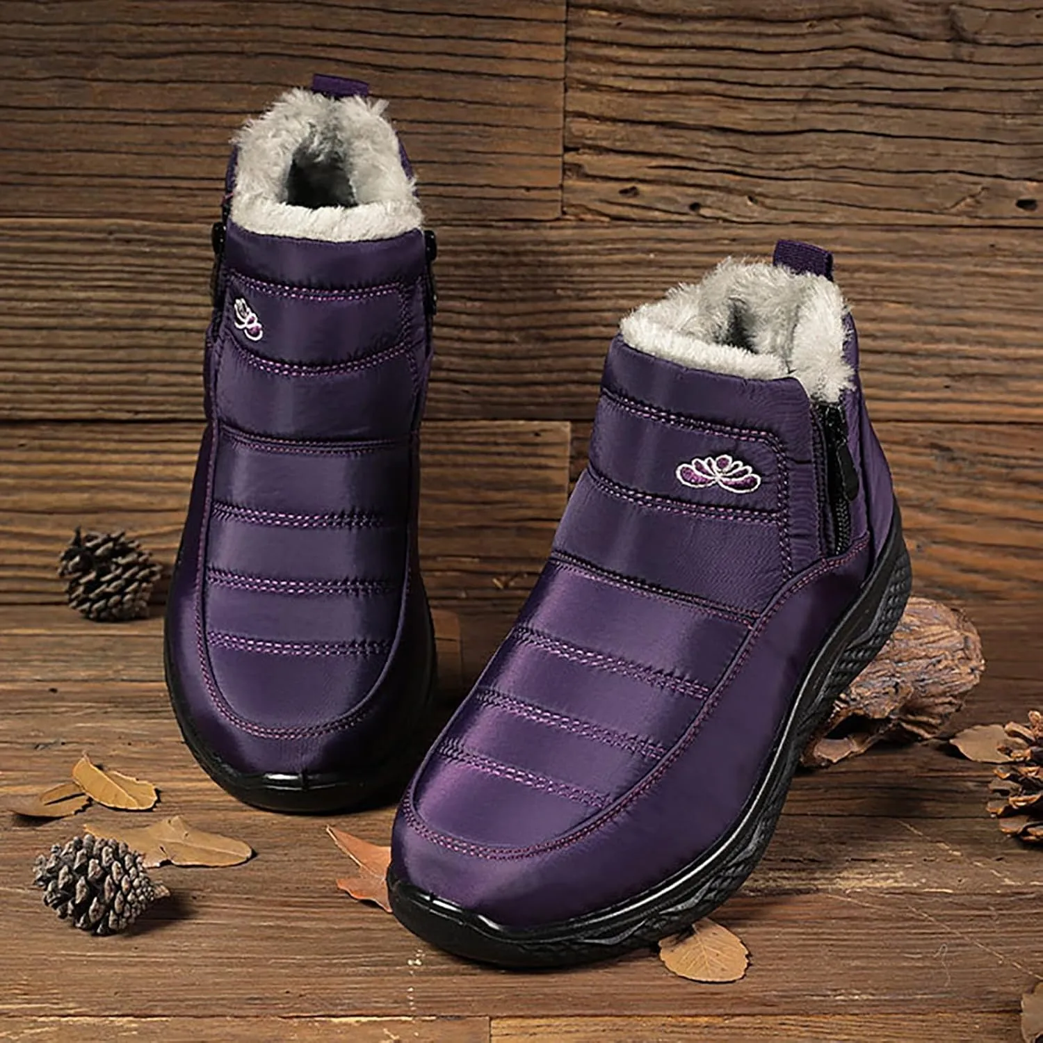 Mens Winter Boots Knee High Fur Lined Slip-Ons Women's Snow Boots Warm Non Slip Walking Shoes for Women Fashion High Top Boots Big and Tall Winter Booties