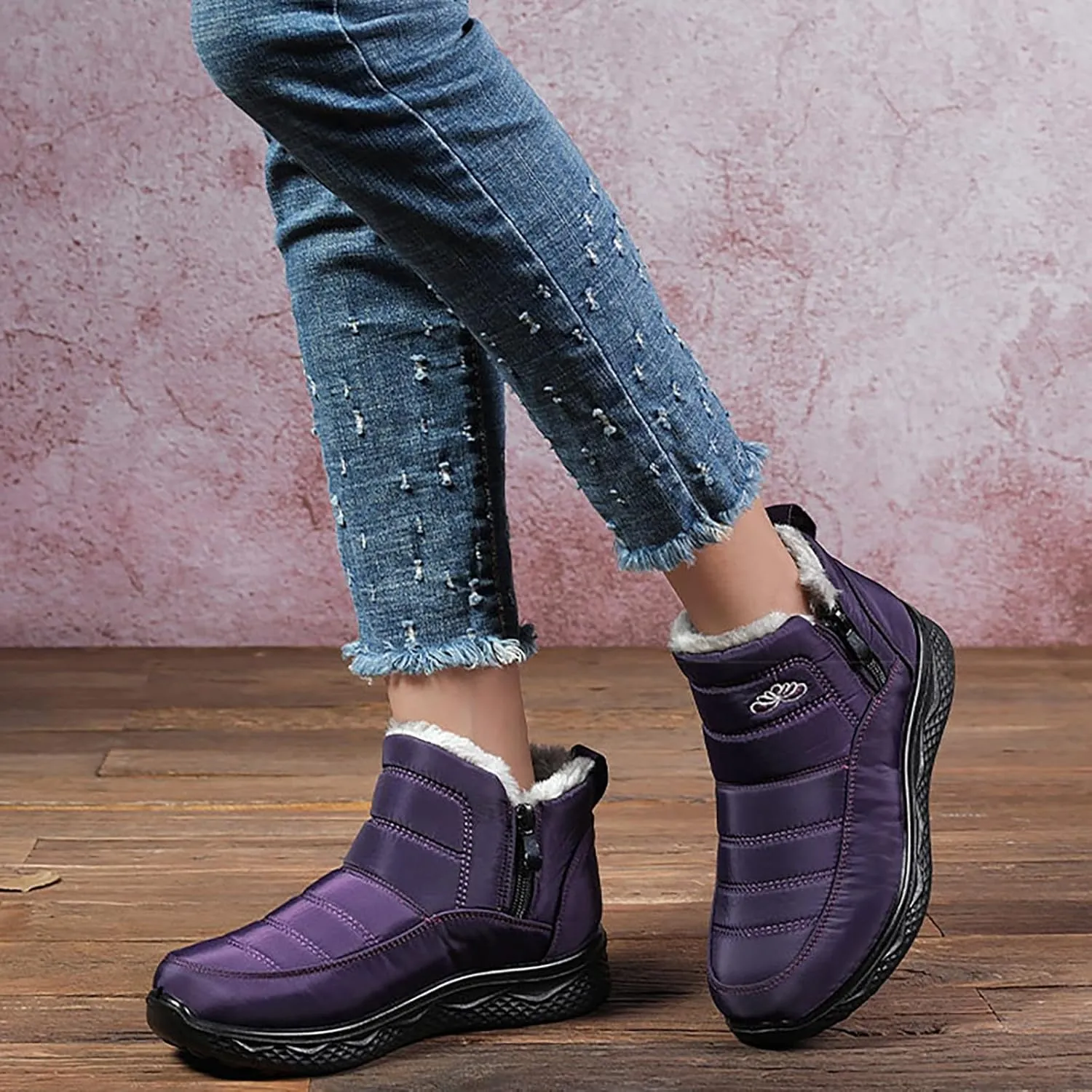 Mens Winter Boots Knee High Fur Lined Slip-Ons Women's Snow Boots Warm Non Slip Walking Shoes for Women Fashion High Top Boots Big and Tall Winter Booties