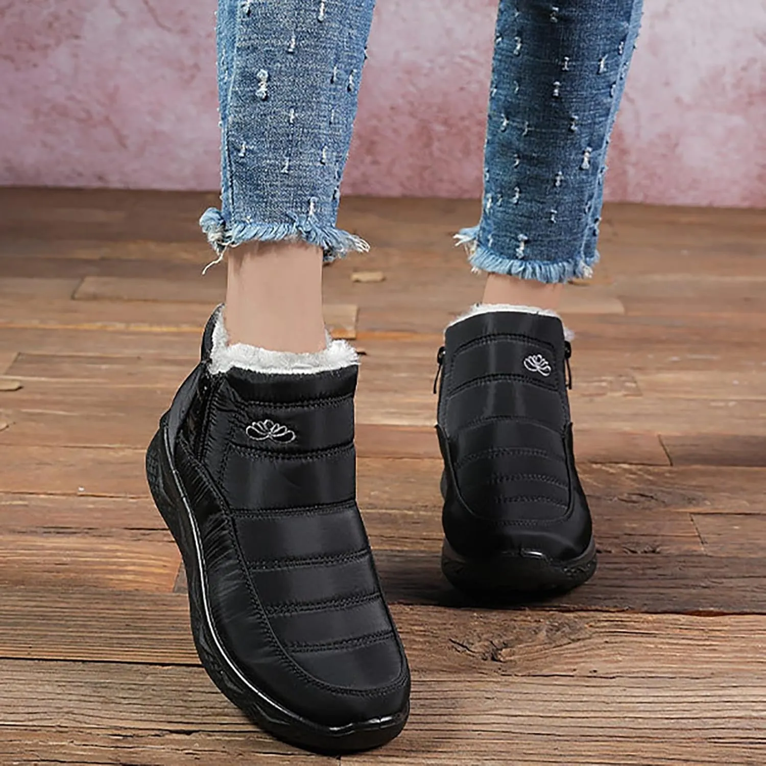 Mens Winter Boots Knee High Fur Lined Slip-Ons Women's Snow Boots Warm Non Slip Walking Shoes for Women Fashion High Top Boots Big and Tall Winter Booties