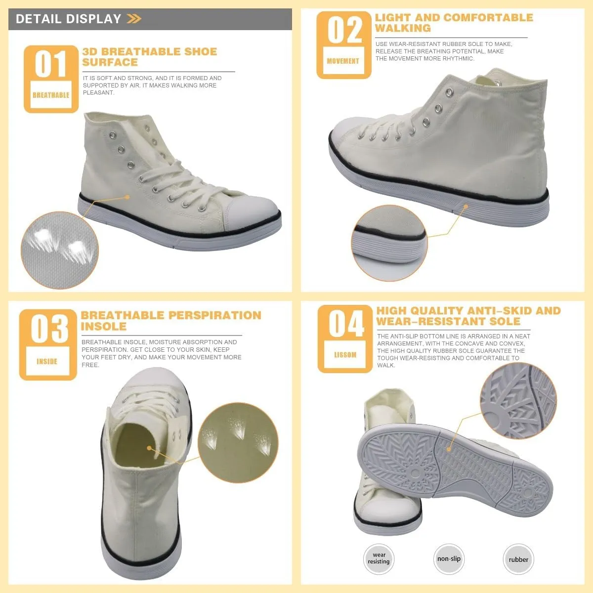 Micoklinlin Canvas Sneakers Women Novelty Canvas Shoes Girls High Top Running Shoes Lace Up Casual Classic Walking Shoes