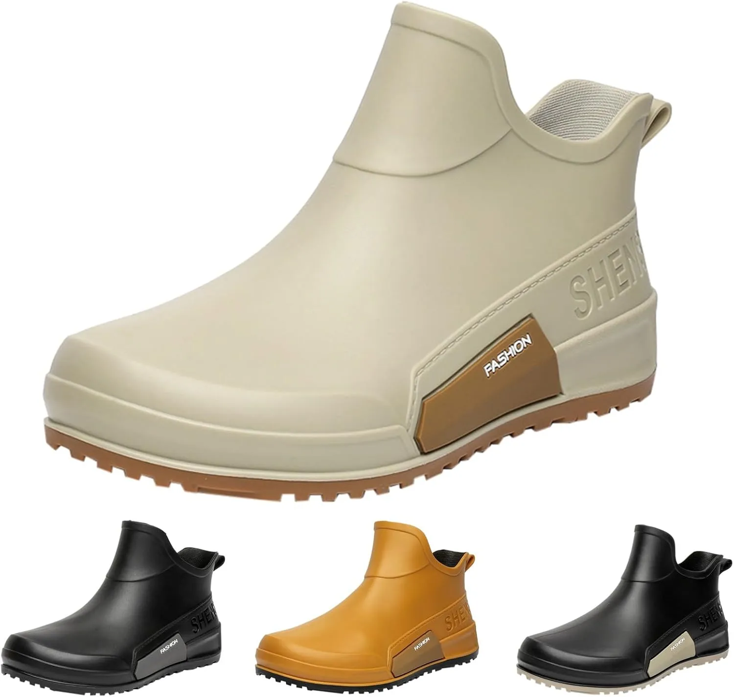Mid Calf Rain Boots Women Mens Grounded Footwear Booties for Woman Slip On Barefoot Shoes Women's Ankle Rain Boots Rubber Fishing Deck Womens Boots Fall 2024