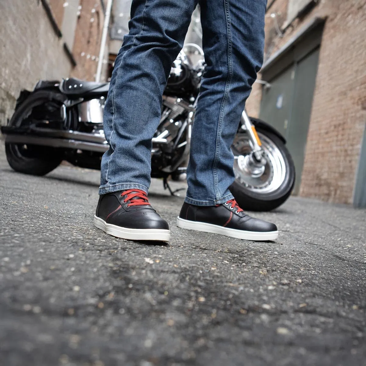 Milwaukee Leather Men's Motorcycle Reinforced Street Biker Casual Riding Shoes Leather Suede Canvas - 14