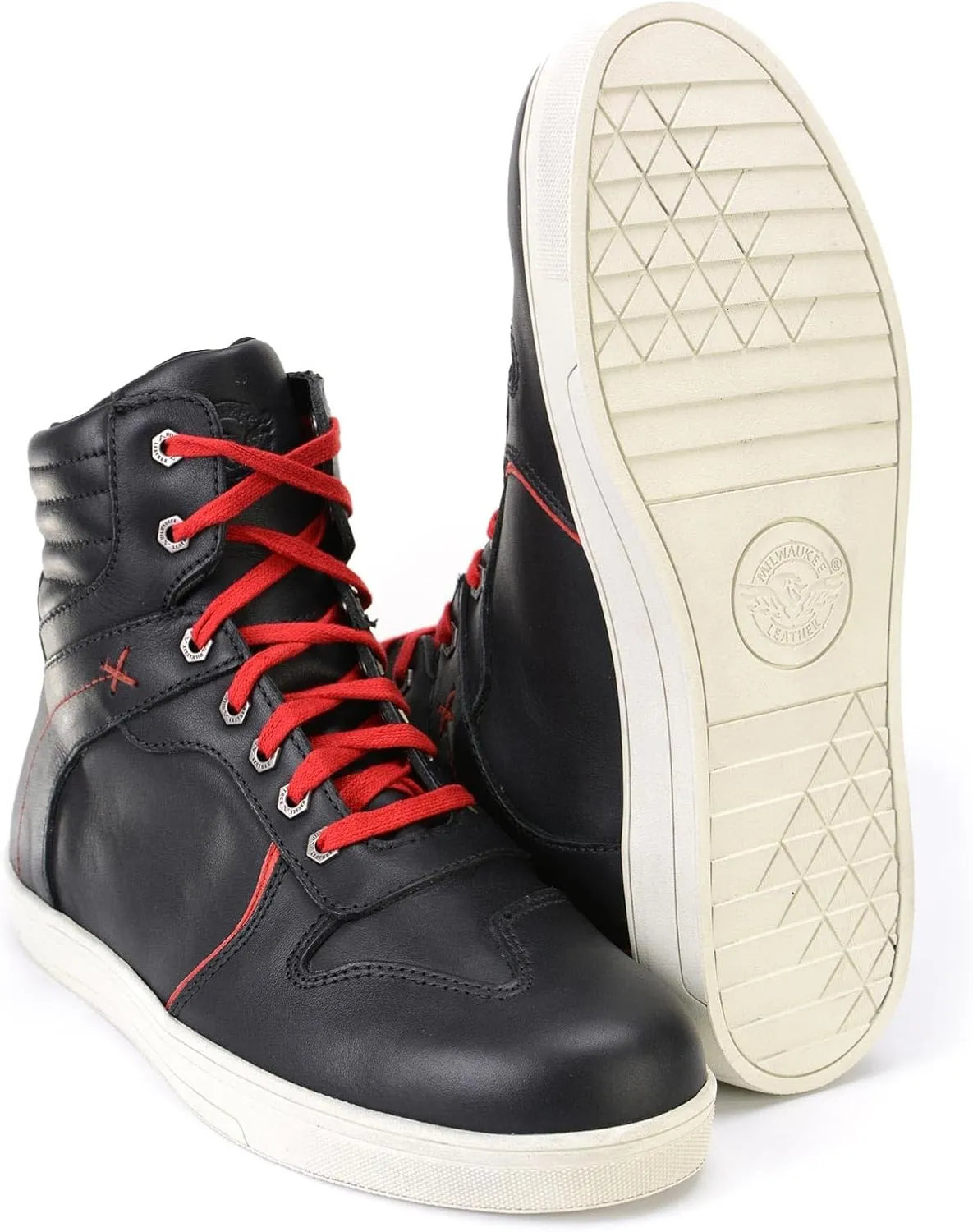 Milwaukee Leather Men's Motorcycle Reinforced Street Biker Casual Riding Shoes Leather Suede Canvas - 14