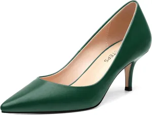 MOVINSTEPS Closed Pointed Toe Low Heels Pumps for Women Comfortable Classic Wedding Business Dressy Shoes 2.5 Inch
