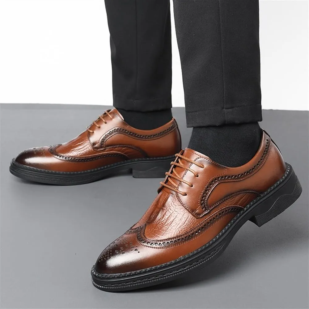 New Business Shoes Classic Lace-up Formal Tuxedo Shoes Men's Leather Dress Shoes Formal Work Shoes Modern Breathable Business Casual Comfort Formal Shoes