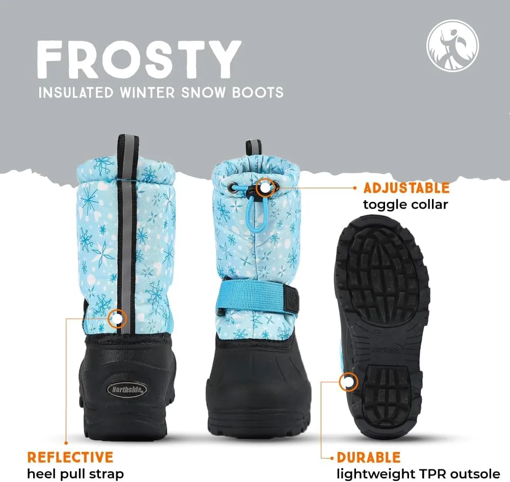 Northside Frosty Insulated Winter Snow Boots for Girls and Boys with Rugged, Water Resistant Nylon Upper, Quick-Drying Lining, Removable EVA Insole, and Durable TPR Outsole