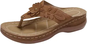 Orthopedic Sandals for Women Arch Support Flip Flops Open Toe Slippers Platform Wedge Sandals Walking Shoes