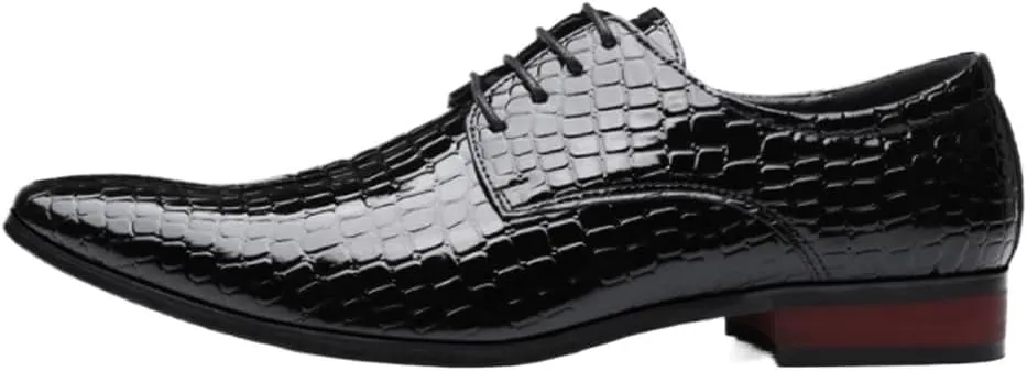 Oxford Shoes for Men Men Formal Snake Skin Prints Classic Style Dress Leather Shoes Lace Up Pointed Toe Formal Prom Wedding Shoes Men Wedding Shoes