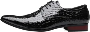Oxford Shoes for Men Men Formal Snake Skin Prints Classic Style Dress Leather Shoes Lace Up Pointed Toe Formal Prom Wedding Shoes Men Wedding Shoes