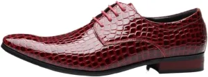 Oxford Shoes for Men Men Formal Snake Skin Prints Classic Style Dress Leather Shoes Lace Up Pointed Toe Formal Prom Wedding Shoes Men Wedding Shoes