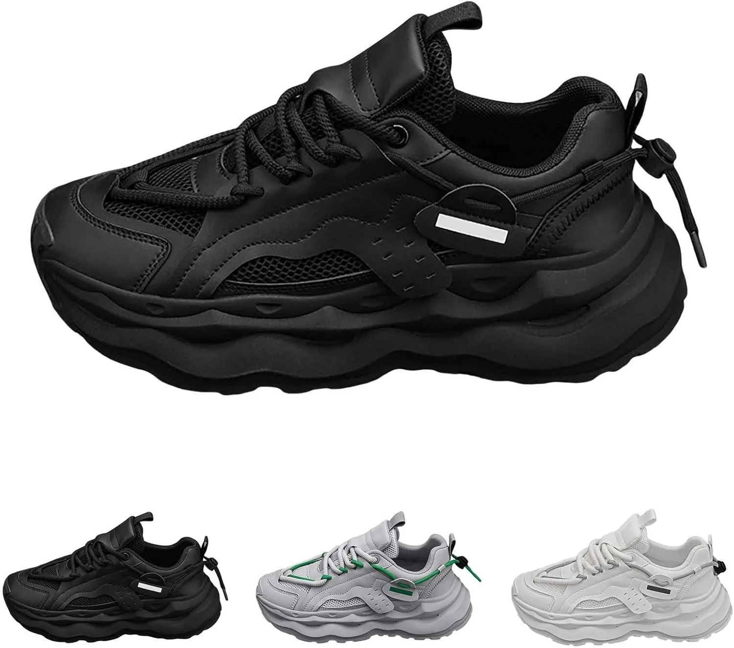 Platform Sneakers for Women Running Shoes for Men Men's Casual Dress Sneakers Wide Toe Box Trendy Casual Loafers for Women 2024 Black Sneakers for Men