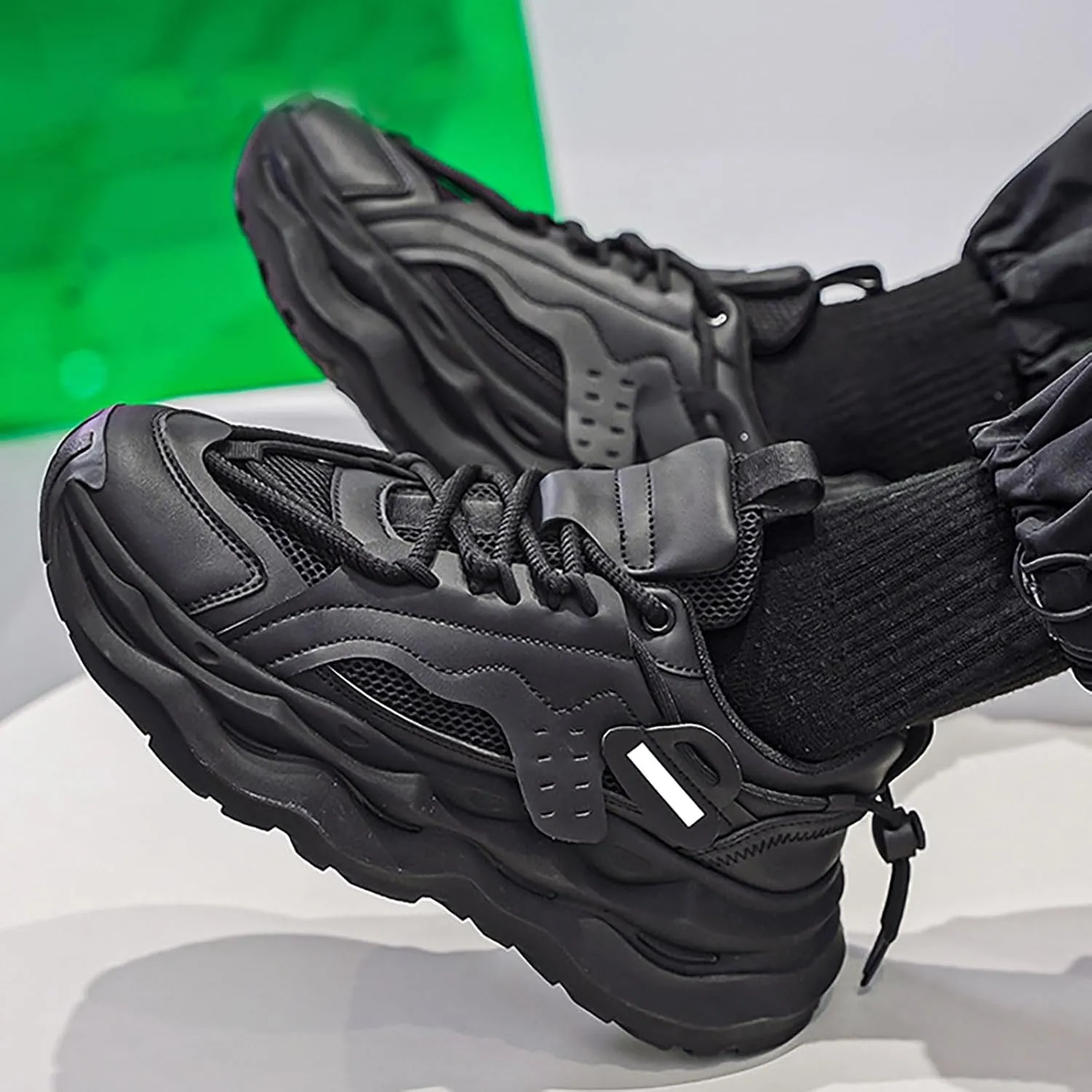 Platform Sneakers for Women Running Shoes for Men Men's Casual Dress Sneakers Wide Toe Box Trendy Casual Loafers for Women 2024 Black Sneakers for Men
