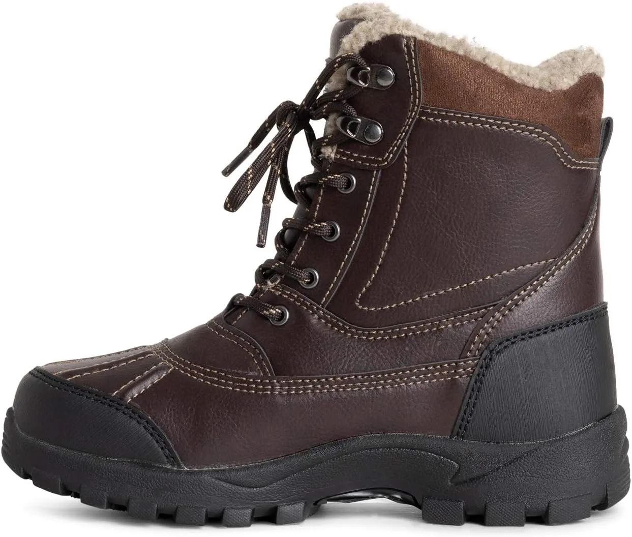 POLAR Mens Thinsulate Fully Lined Waterproof Deep Tread Durable Rubber Shell Thermal Winter Rain Snow Boots