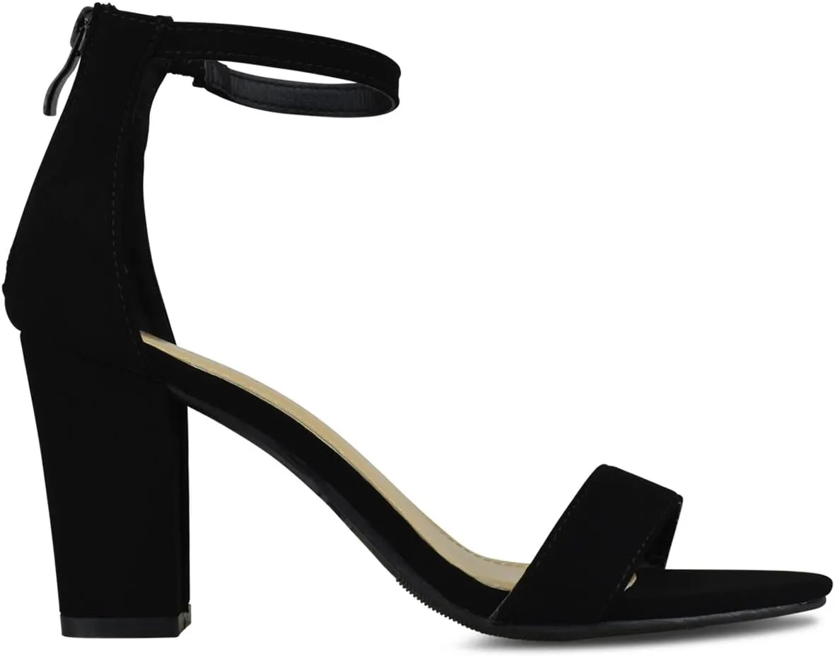 Premier Standard - Women's Strappy Chunky Block High Heel - Formal, Wedding, Party Simple Classic Pump