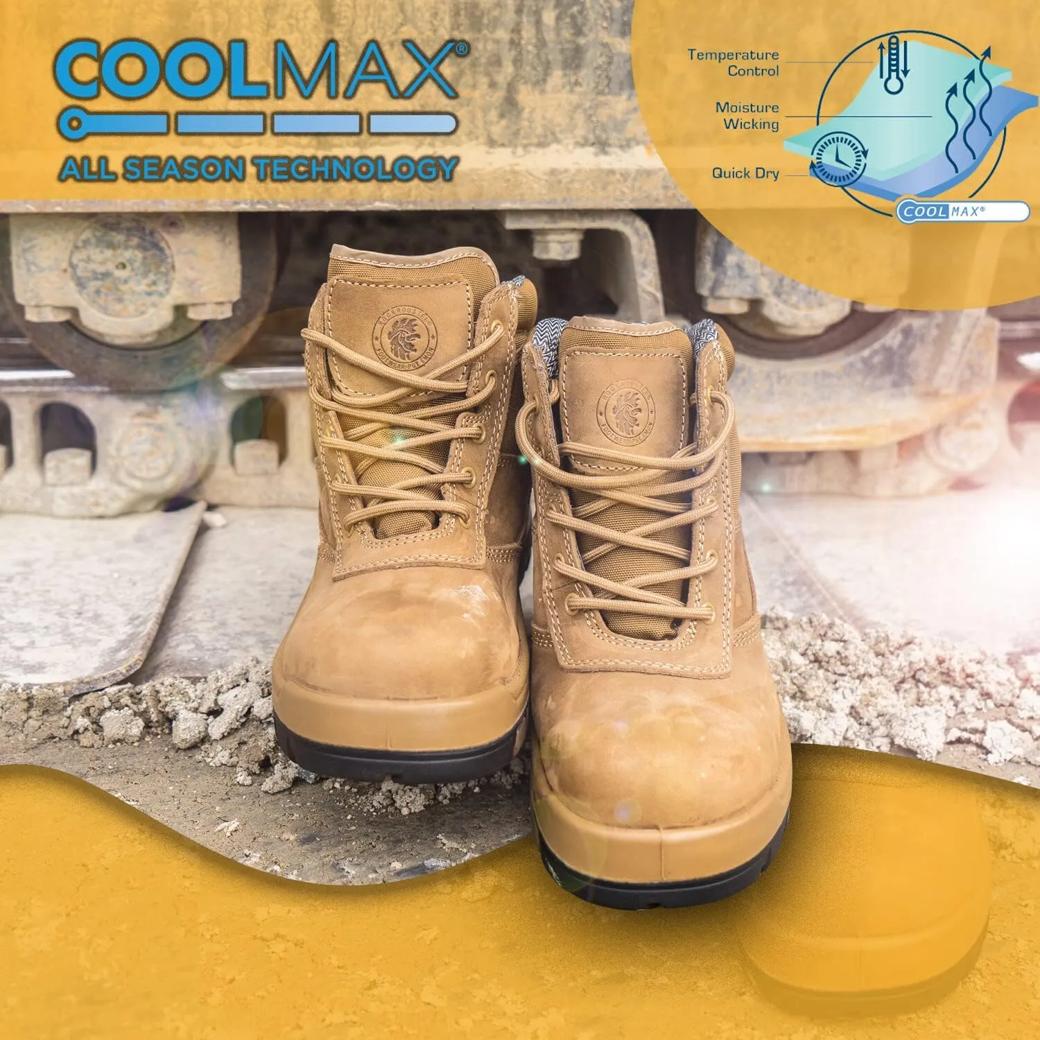 ROCKROOSTER Work Boots for Men, Durable Comfortable and Breatable Work Shoes