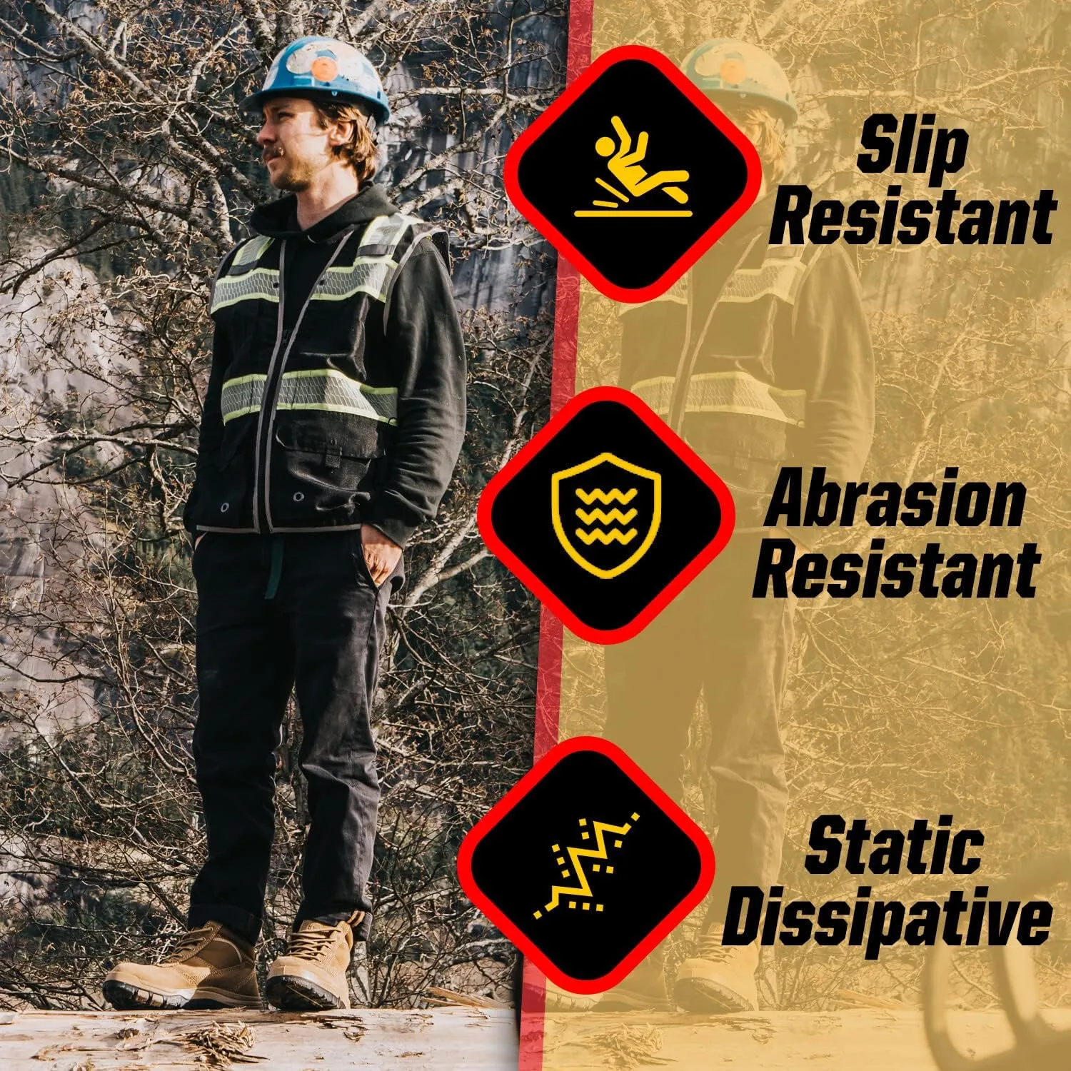ROCKROOSTER Work Boots for Men, Durable Comfortable and Breatable Work Shoes