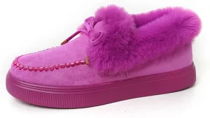 SACFOF Womens Winter Flat Boots Warm Durable Shoes With Fur Lined Fuzzy Ankle Snow Boots Platform Thick Plush Casual Loafers