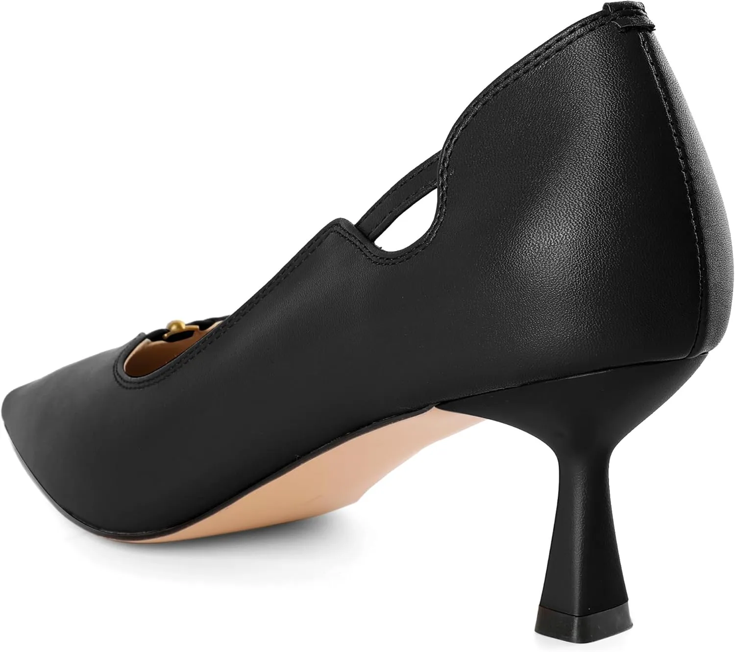 SAMMITOP Women's Kitten Heel Pumps Square Toe Low Heels Comfortable Elegant Office Work Dress Shoes 2.5 Inch