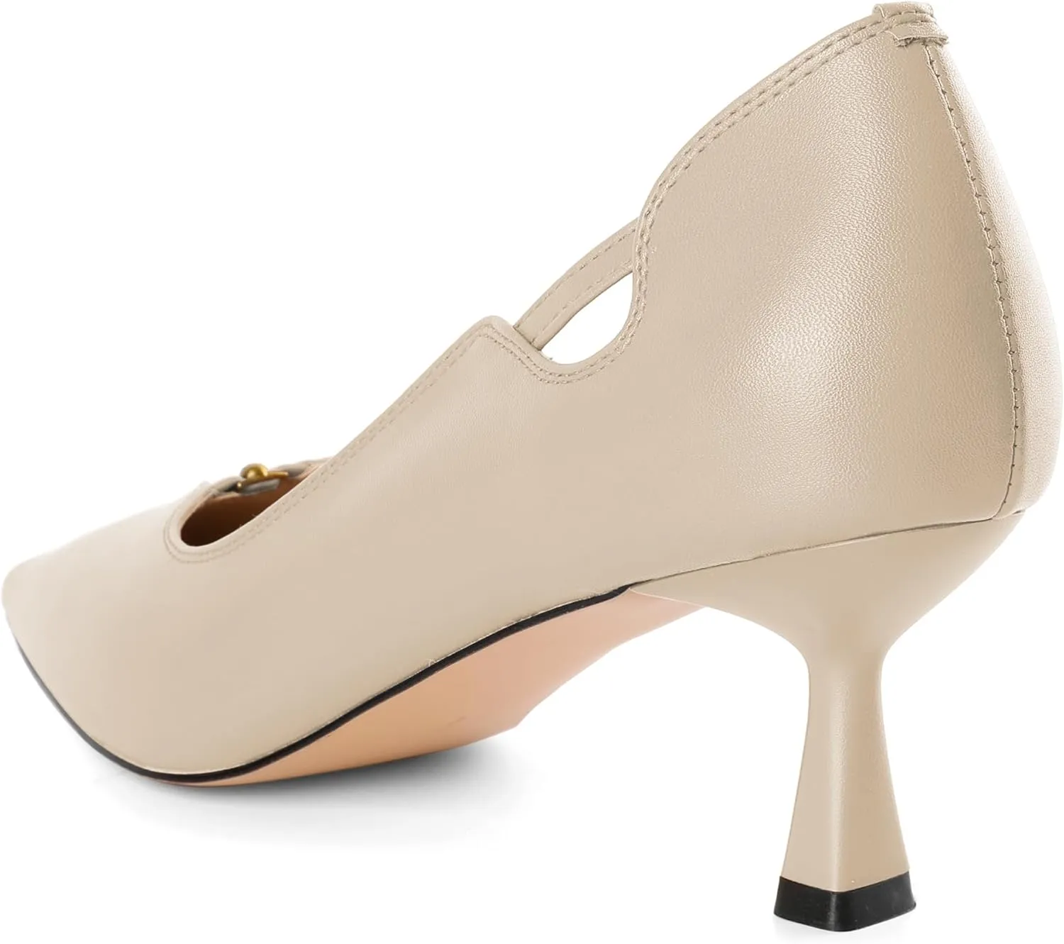 SAMMITOP Women's Kitten Heel Pumps Square Toe Low Heels Comfortable Elegant Office Work Dress Shoes 2.5 Inch