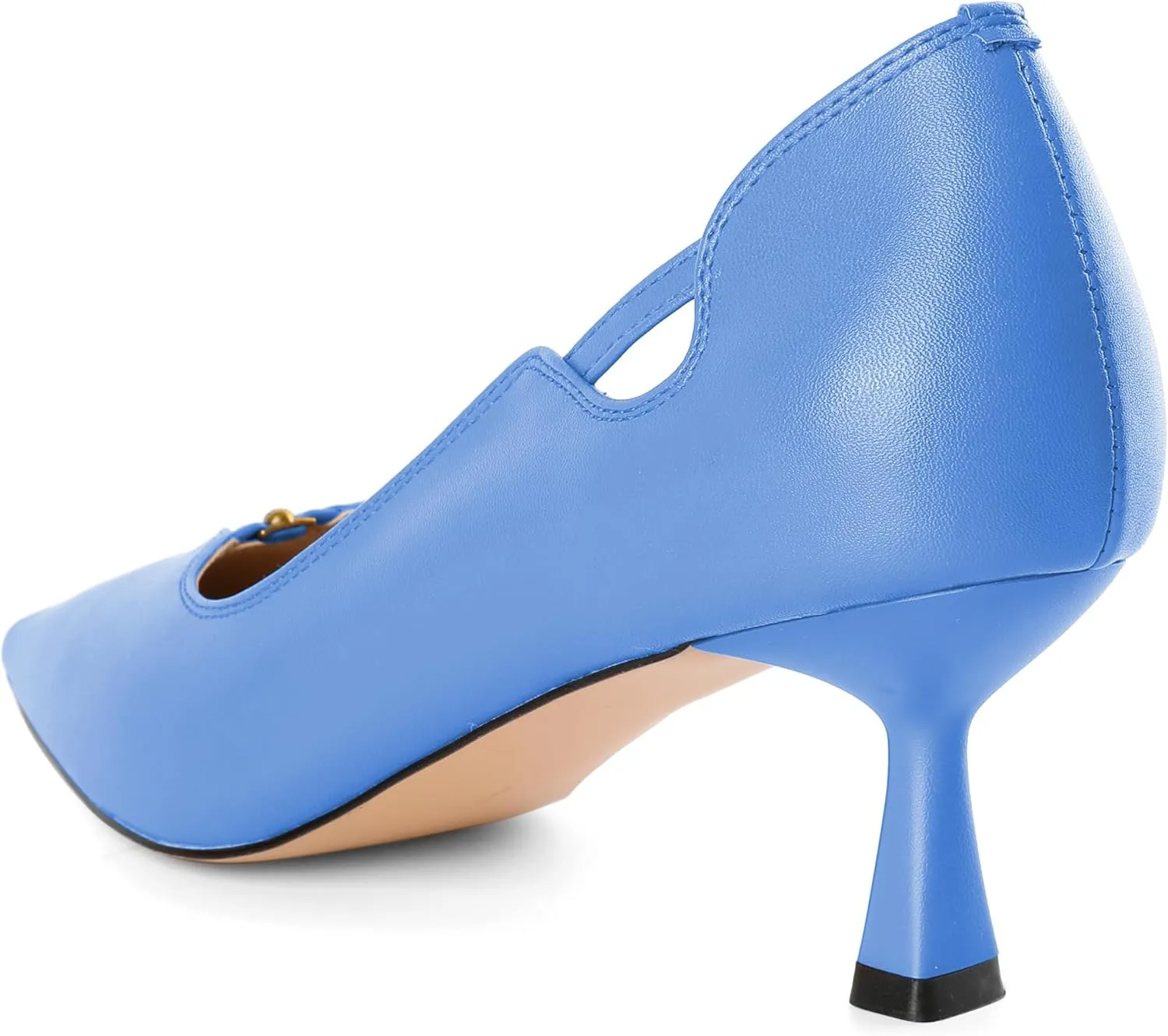 SAMMITOP Women's Kitten Heel Pumps Square Toe Low Heels Comfortable Elegant Office Work Dress Shoes 2.5 Inch