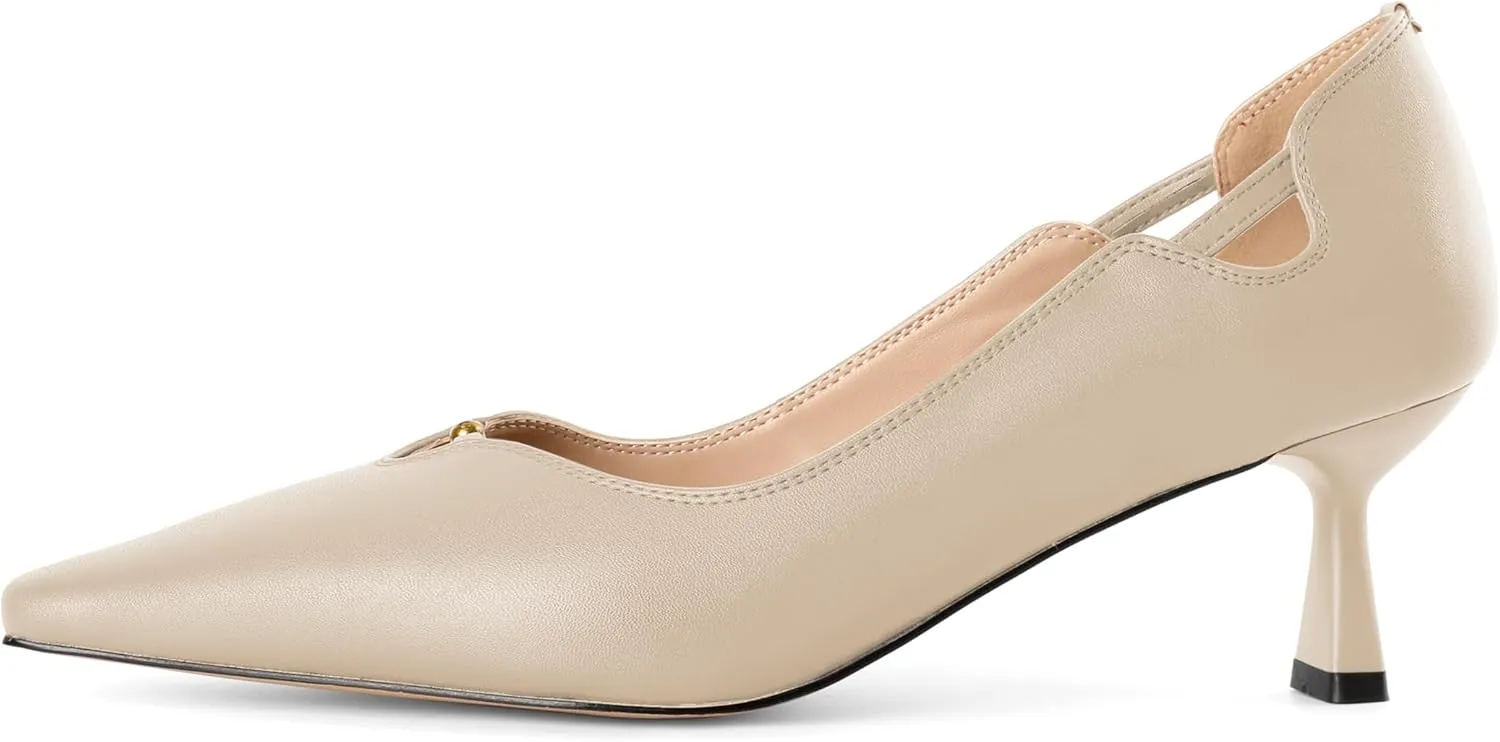 SAMMITOP Women's Kitten Heel Pumps Square Toe Low Heels Comfortable Elegant Office Work Dress Shoes 2.5 Inch