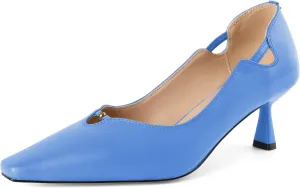 SAMMITOP Women's Kitten Heel Pumps Square Toe Low Heels Comfortable Elegant Office Work Dress Shoes 2.5 Inch