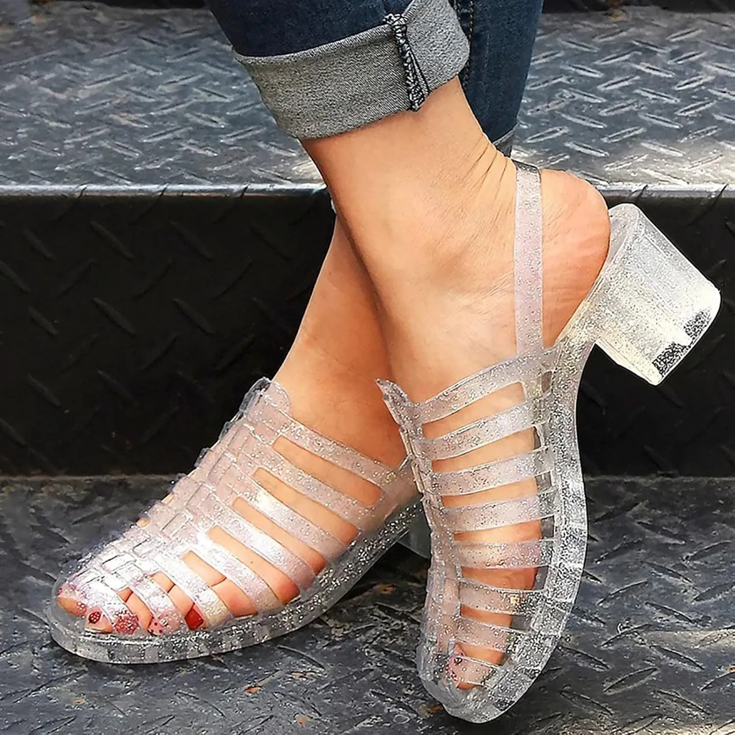 Sandal Heels for Women Chunky Heels for Women Chunk Low Heel Chunk High Heel Sandals Buckle Ankle Strap Sandal