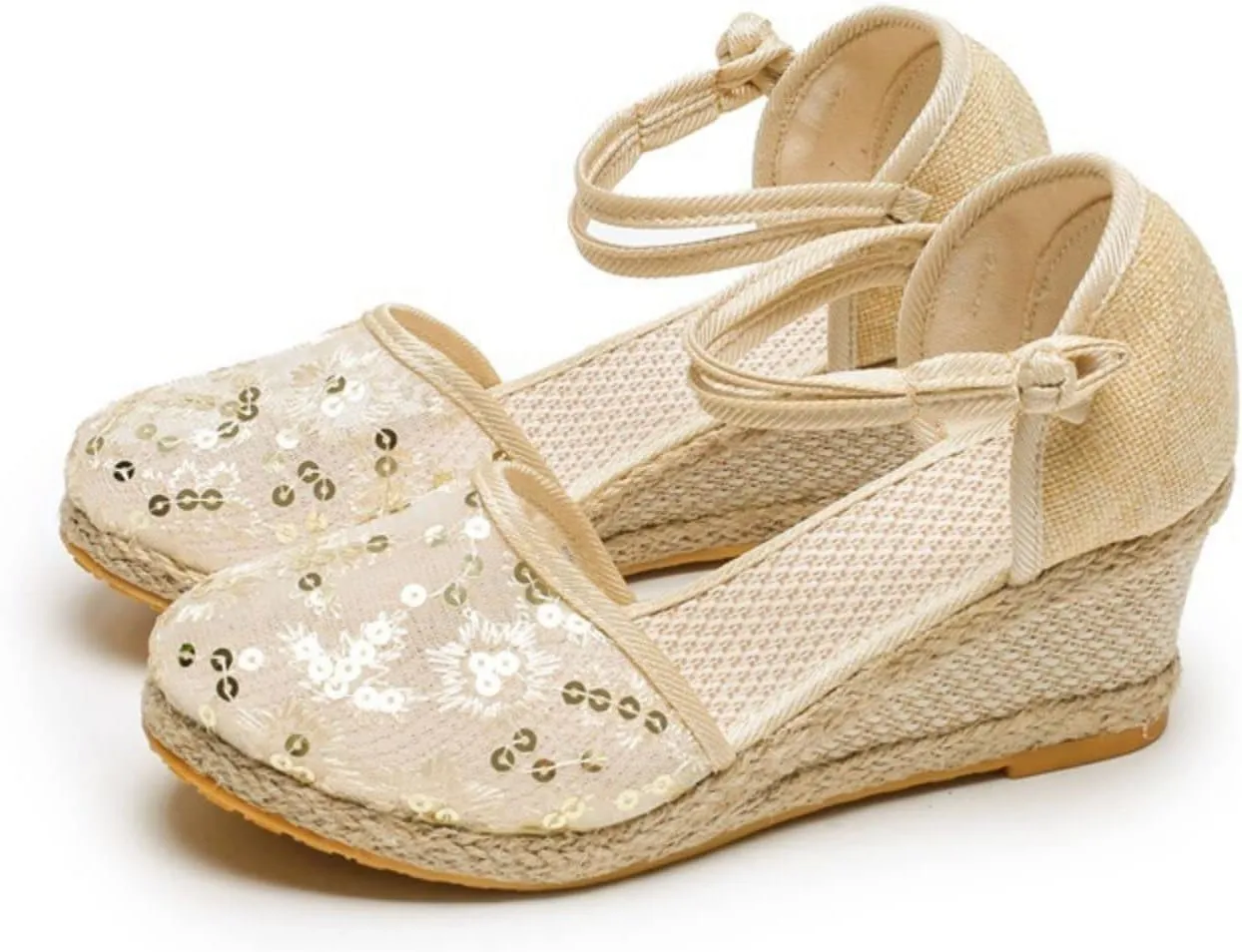 Sandals for Women 2025 Ankle Buckle Strap Closed Toe Wedge Sandals Platform Wedge Sandal Casual Espadrilles Wedge Sandal