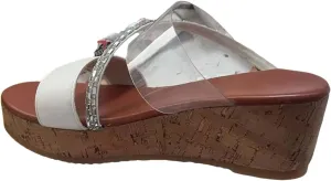 Sandals for Women 2025 Wide Width Clear Cross Strappy Open Toe Wedges Shoes Comfort Platform Dressy Summer Slippers