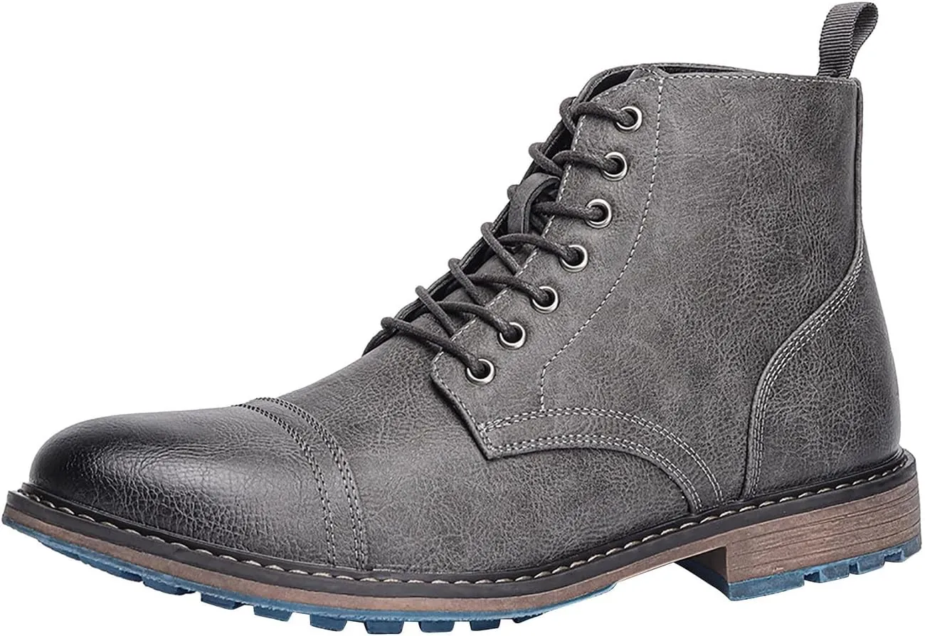 Santimon Men's Oxfords Boots Dress Casual Leather Chelsea Boots Fashion Formal Tuxedo Ankle Boot for Men