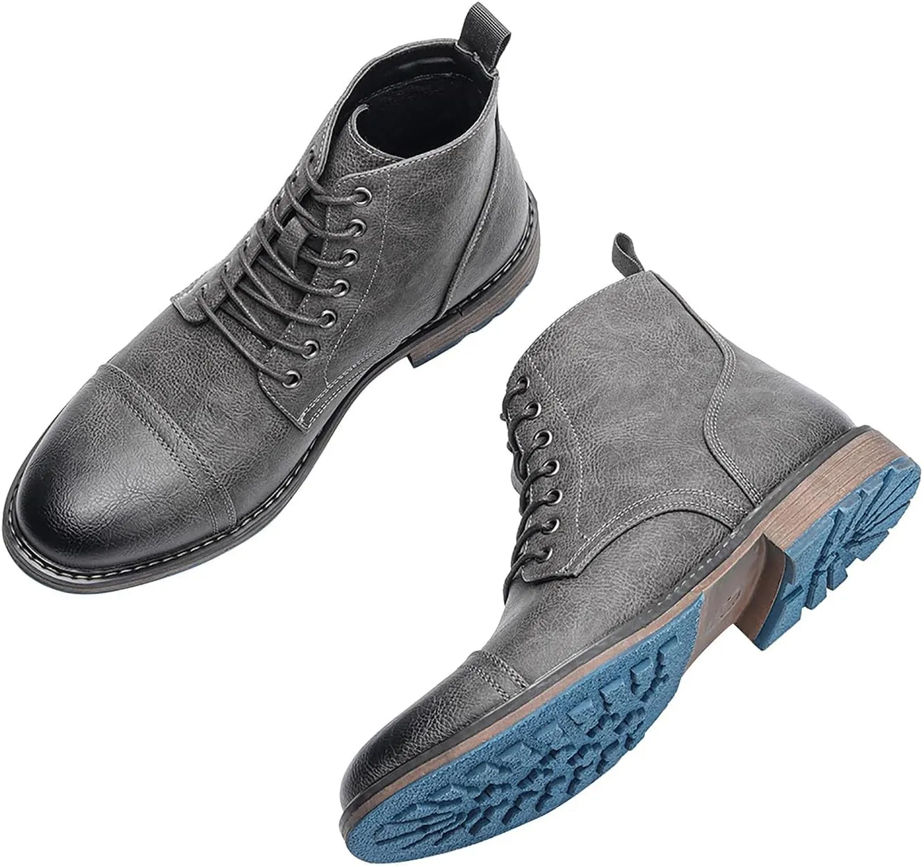 Santimon Men's Oxfords Boots Dress Casual Leather Chelsea Boots Fashion Formal Tuxedo Ankle Boot for Men