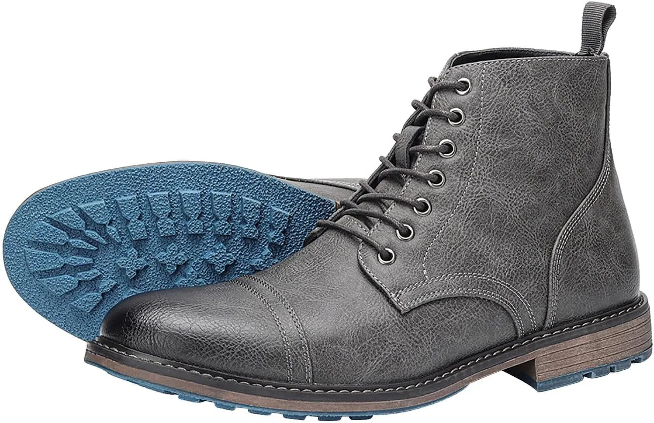 Santimon Men's Oxfords Boots Dress Casual Leather Chelsea Boots Fashion Formal Tuxedo Ankle Boot for Men