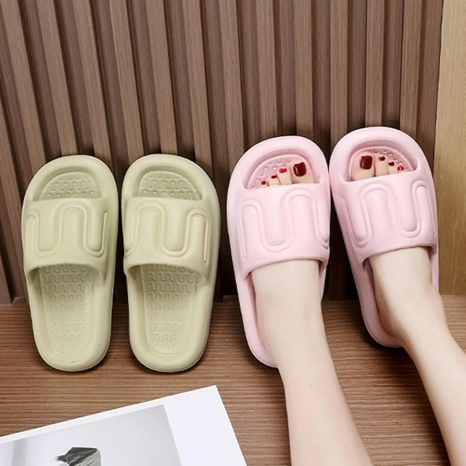 Shower Shoes for Women Non Slip Quick Drying Shower Slides Soft Soled Slides Cloud Slippers for Women