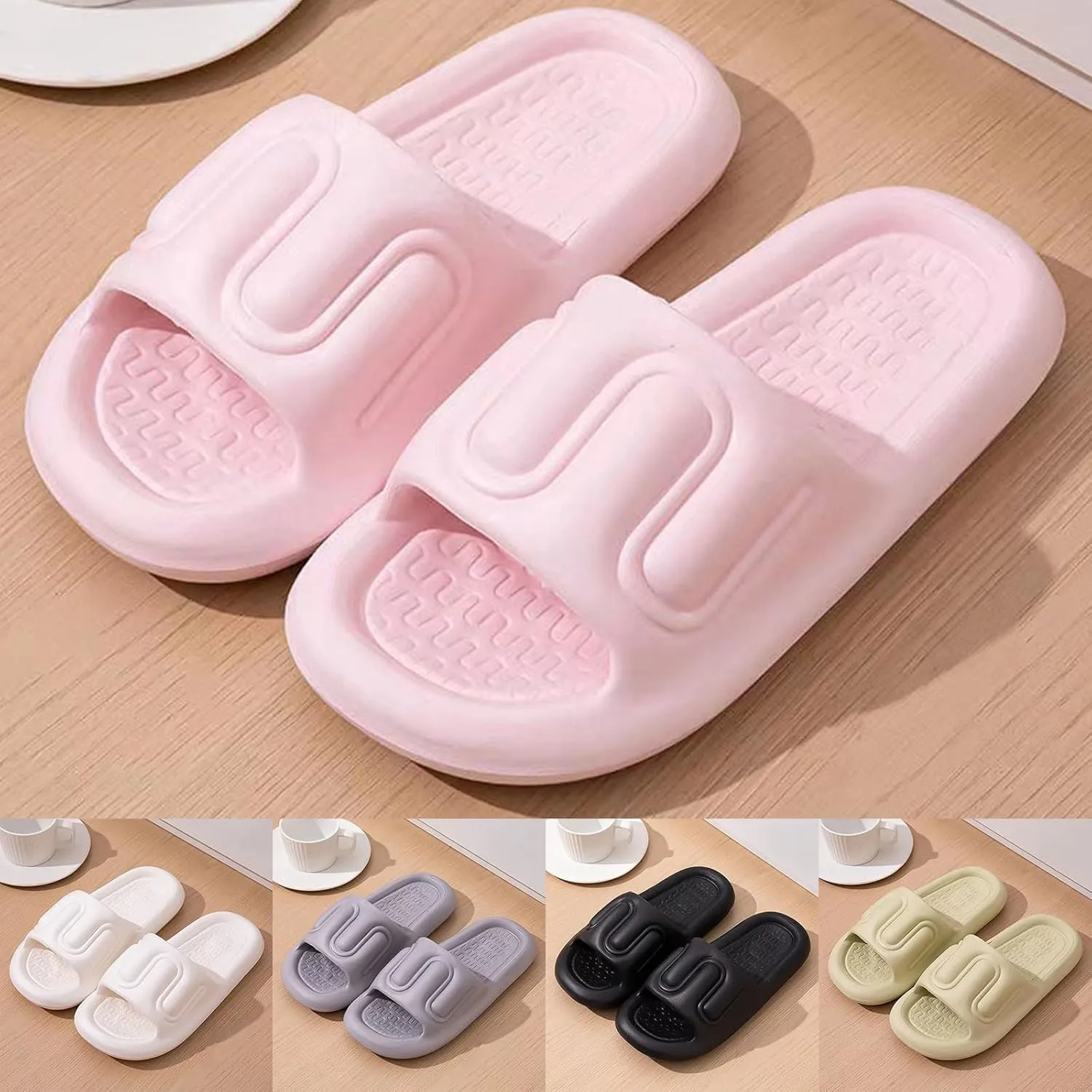 Shower Shoes for Women Non Slip Quick Drying Shower Slides Soft Soled Slides Cloud Slippers for Women