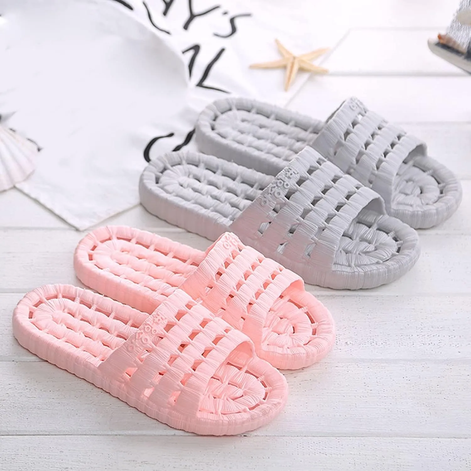 Shower Shoes Shower Shoes with Drainage Holes House Slippers Non Slip Quick Drying Cloud Slides for Women with Arch Support