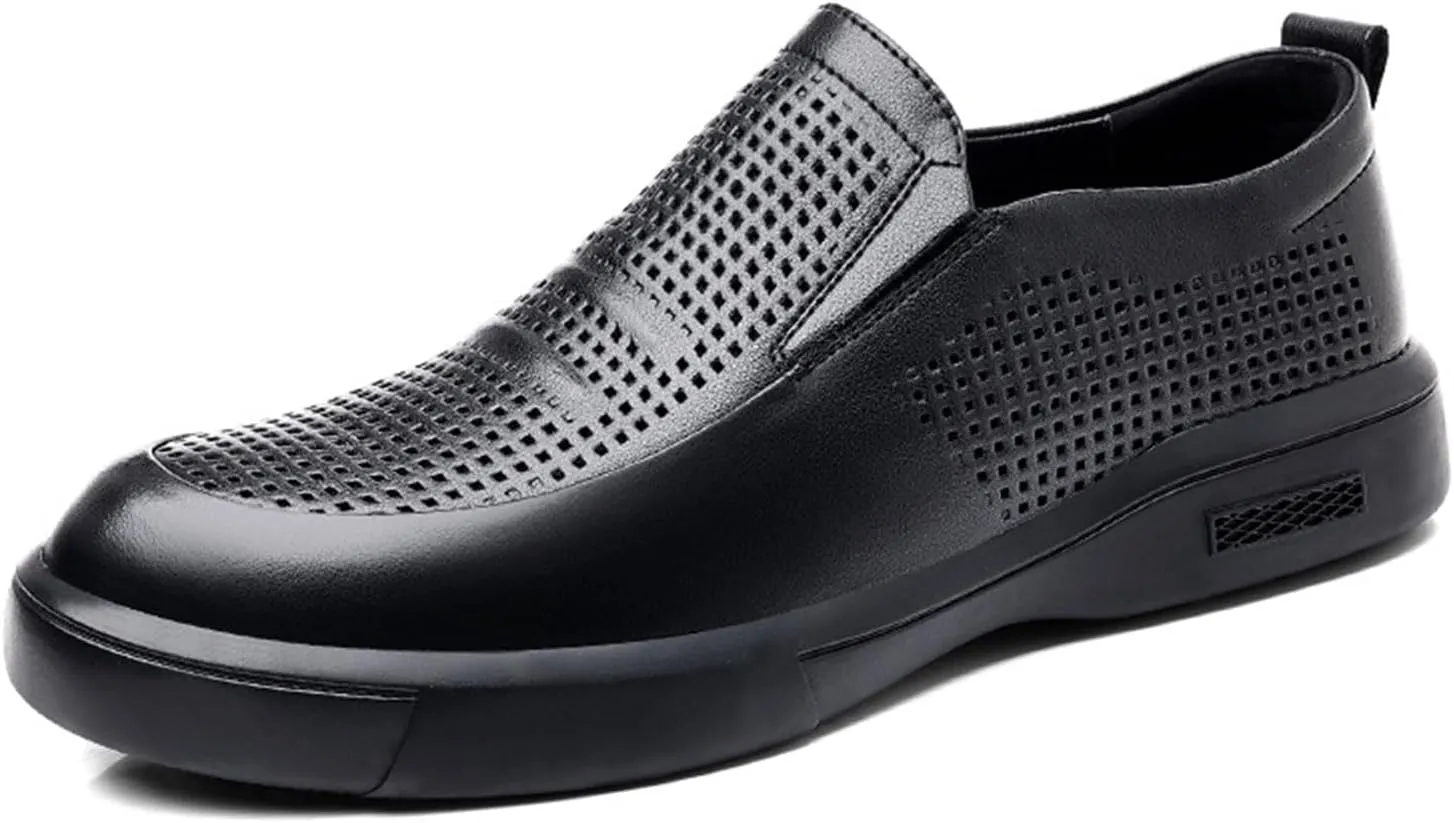 Slip-On Men's Breathable Leather Oxfords Shoes Business Casual Formal Shoes Office Work Low Top Dress Shoes Formal Wedding Shoes