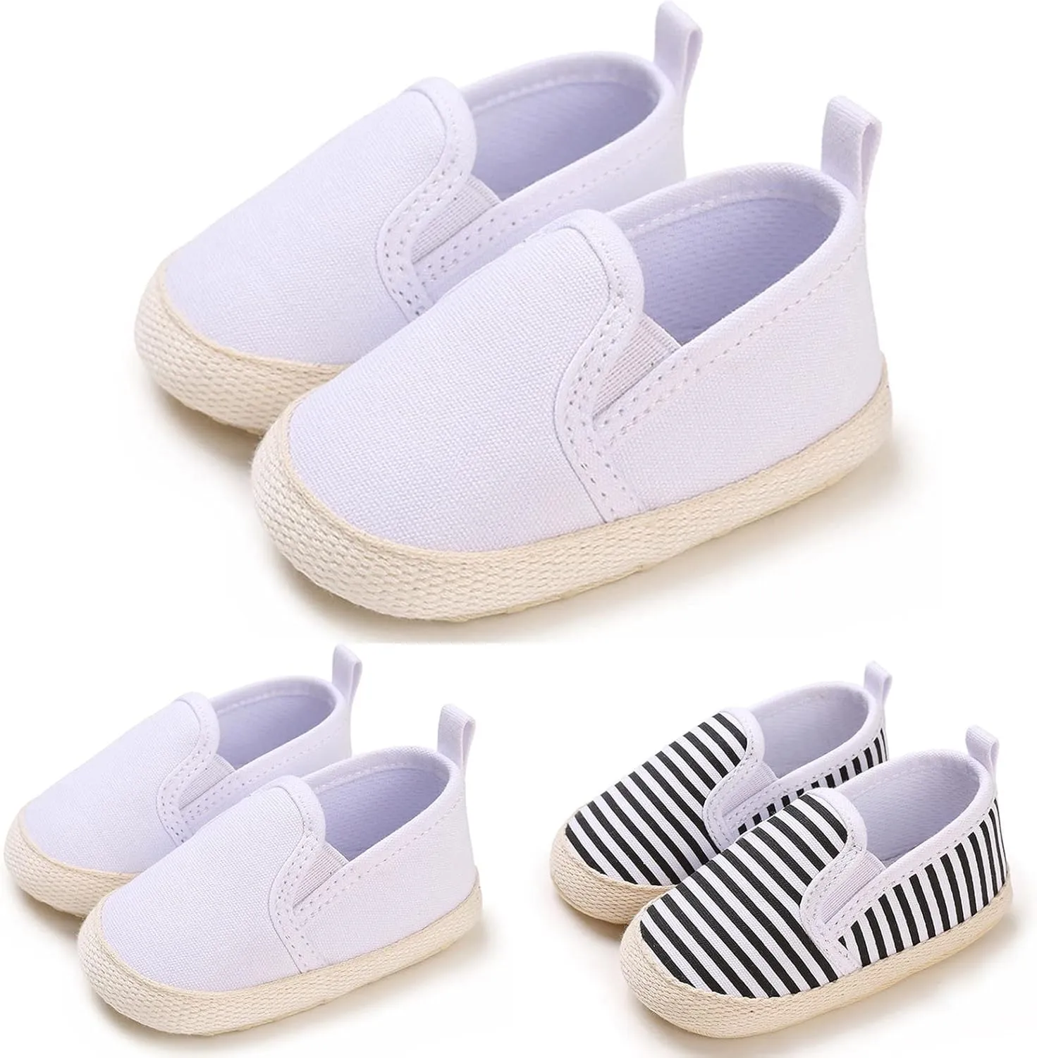 Spring and Autumn Children Baby Toddler Shoes for Boys and Girls Casual Shoes Lightweight Flat Sole Solid Color Stripes Comfortable Slip On 7 8 Toddler Girl Shoes