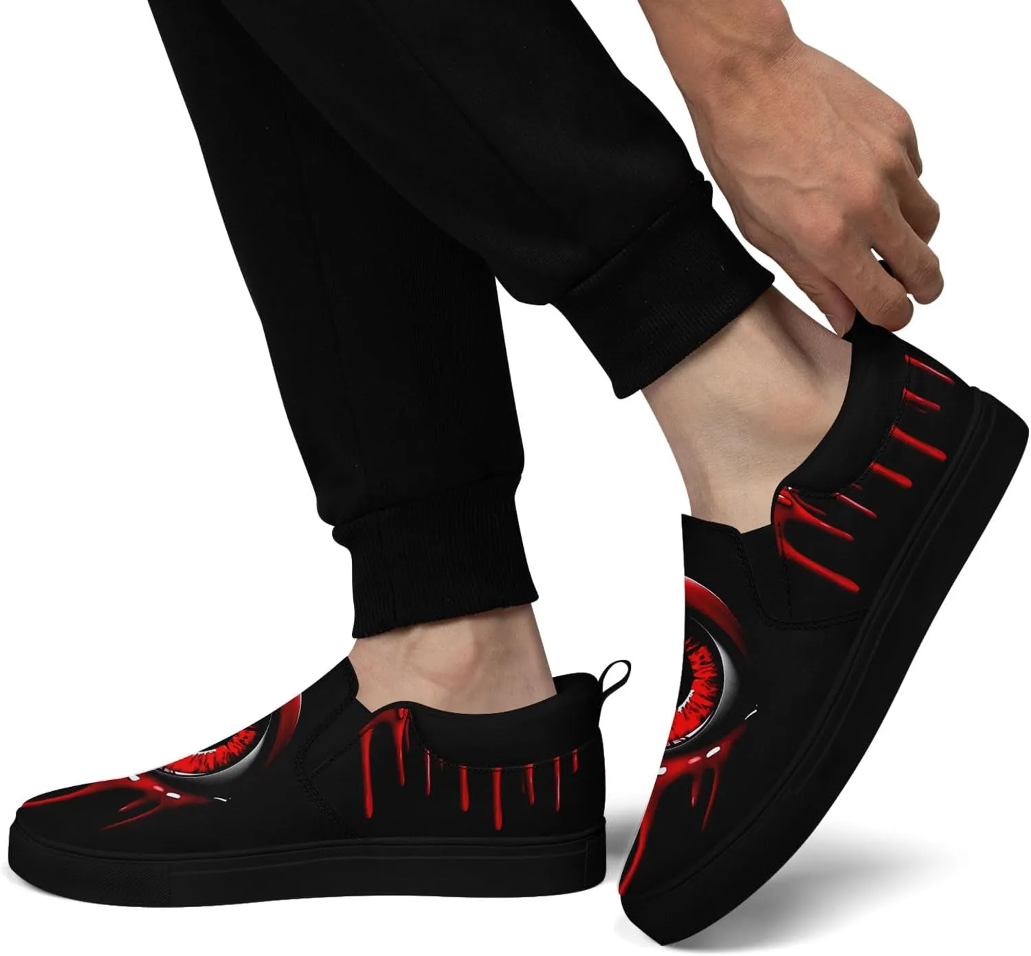 Stylish Skull Flower Slip-On Canvas Shoes for Men Women Unisex Trendy Comfortable Flat Sneaker Lightweight Footwear