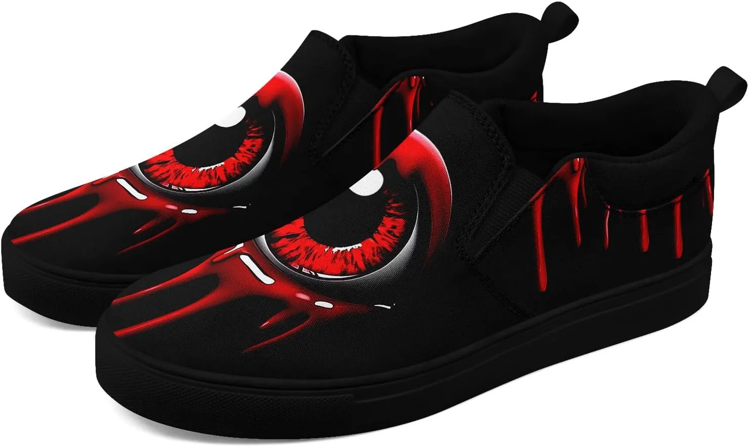 Stylish Skull Flower Slip-On Canvas Shoes for Men Women Unisex Trendy Comfortable Flat Sneaker Lightweight Footwear