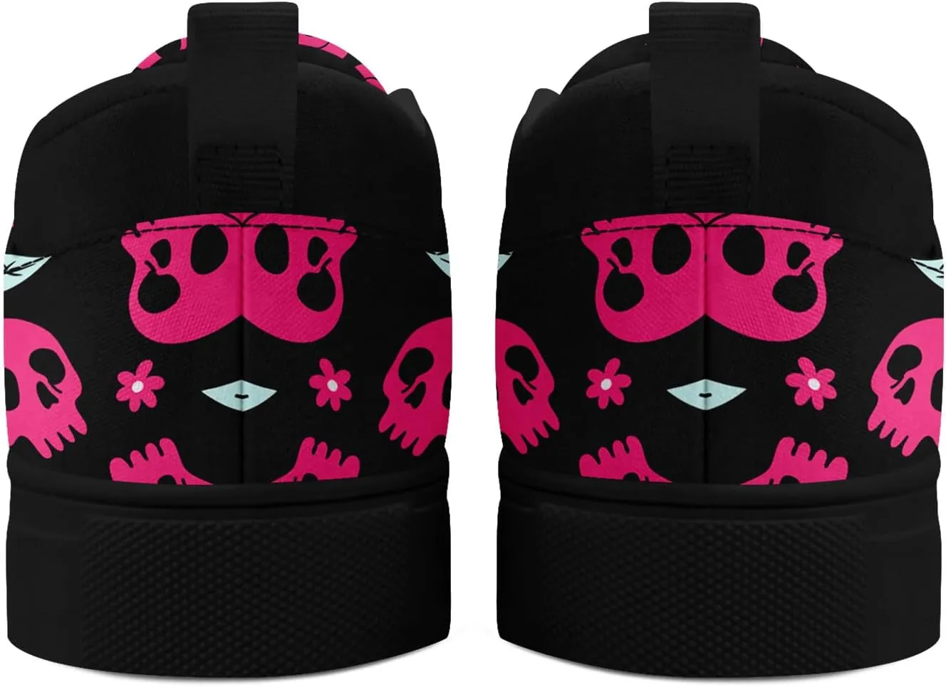 Stylish Skull Flower Slip-On Canvas Shoes for Men Women Unisex Trendy Comfortable Flat Sneaker Lightweight Footwear