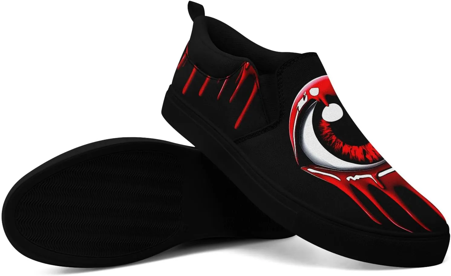 Stylish Skull Flower Slip-On Canvas Shoes for Men Women Unisex Trendy Comfortable Flat Sneaker Lightweight Footwear