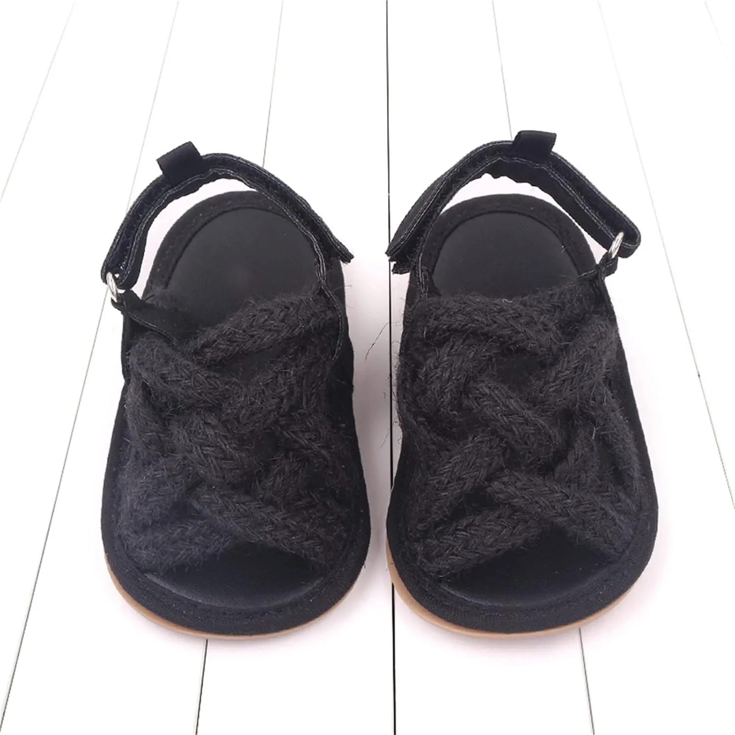 Summer Children Infant Toddler Shoes Girls Sandals Flat Bottom Lightweight Li Linen Woven Upper Soft Breathable Comfortable Little Shoe