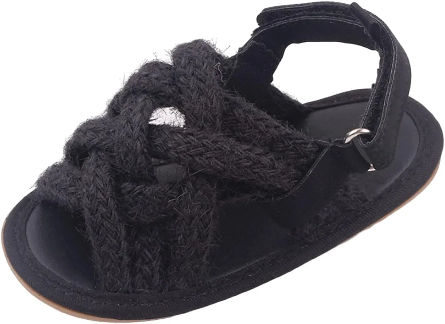 Summer Children Infant Toddler Shoes Girls Sandals Flat Bottom Lightweight Li Linen Woven Upper Soft Breathable Comfortable Little Shoe