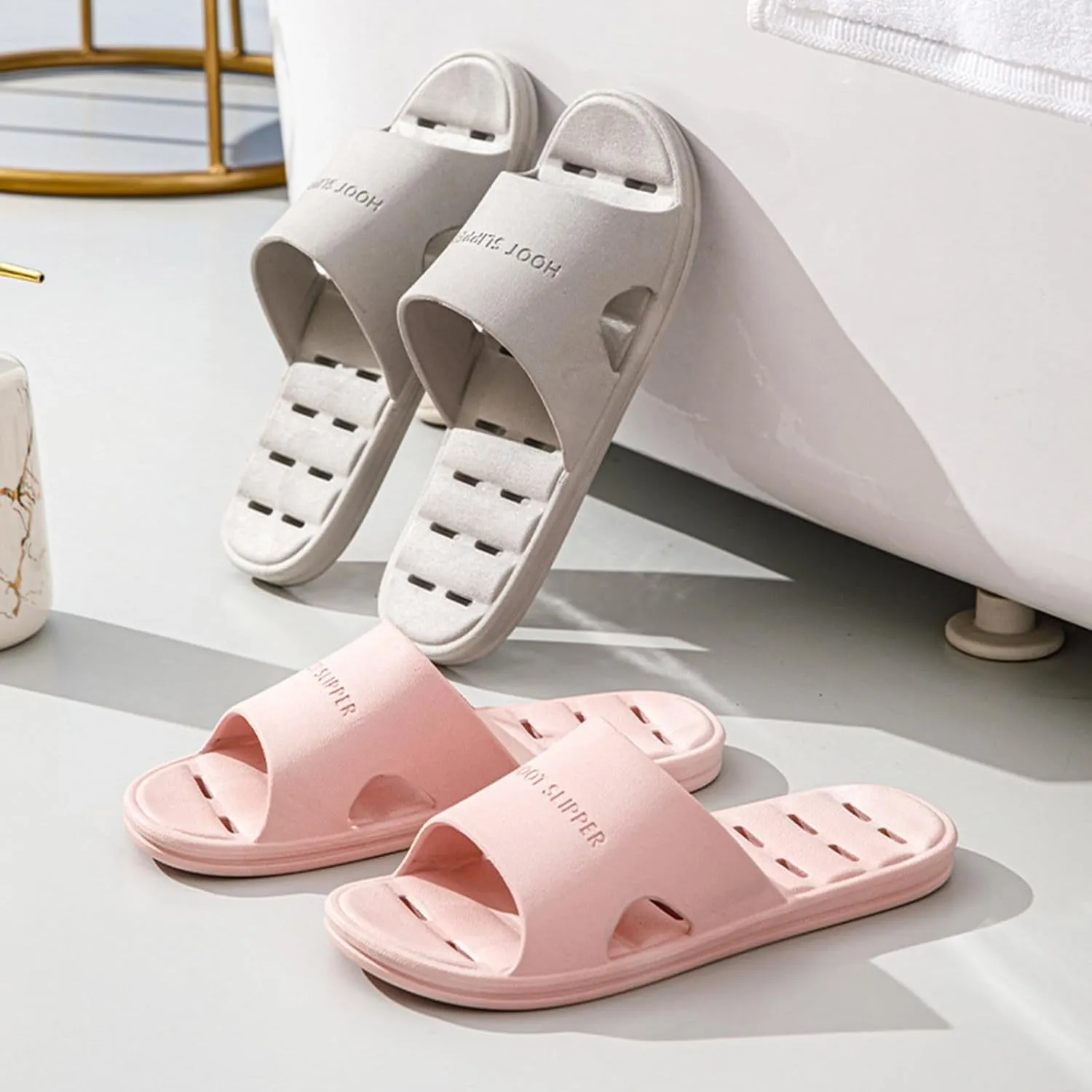 Summer Slides Sandals for Women Open Toe Shower Shoes Bathroom Sandals Walking Sandals Slides for Women