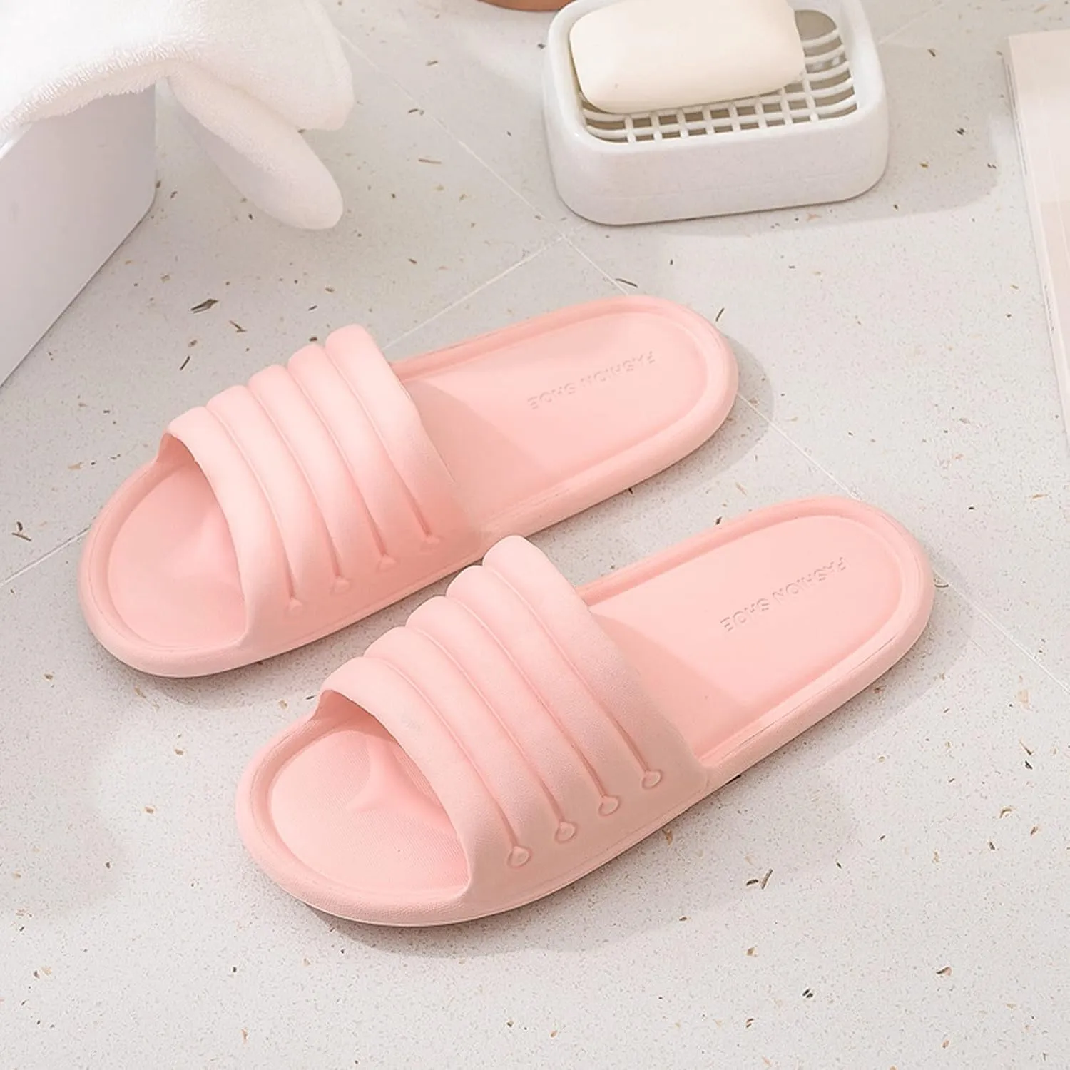 Summer Slides Sandals for Women Shower Shoes for College Dorm Room Memory Foam Slides Travel Slippers for Women