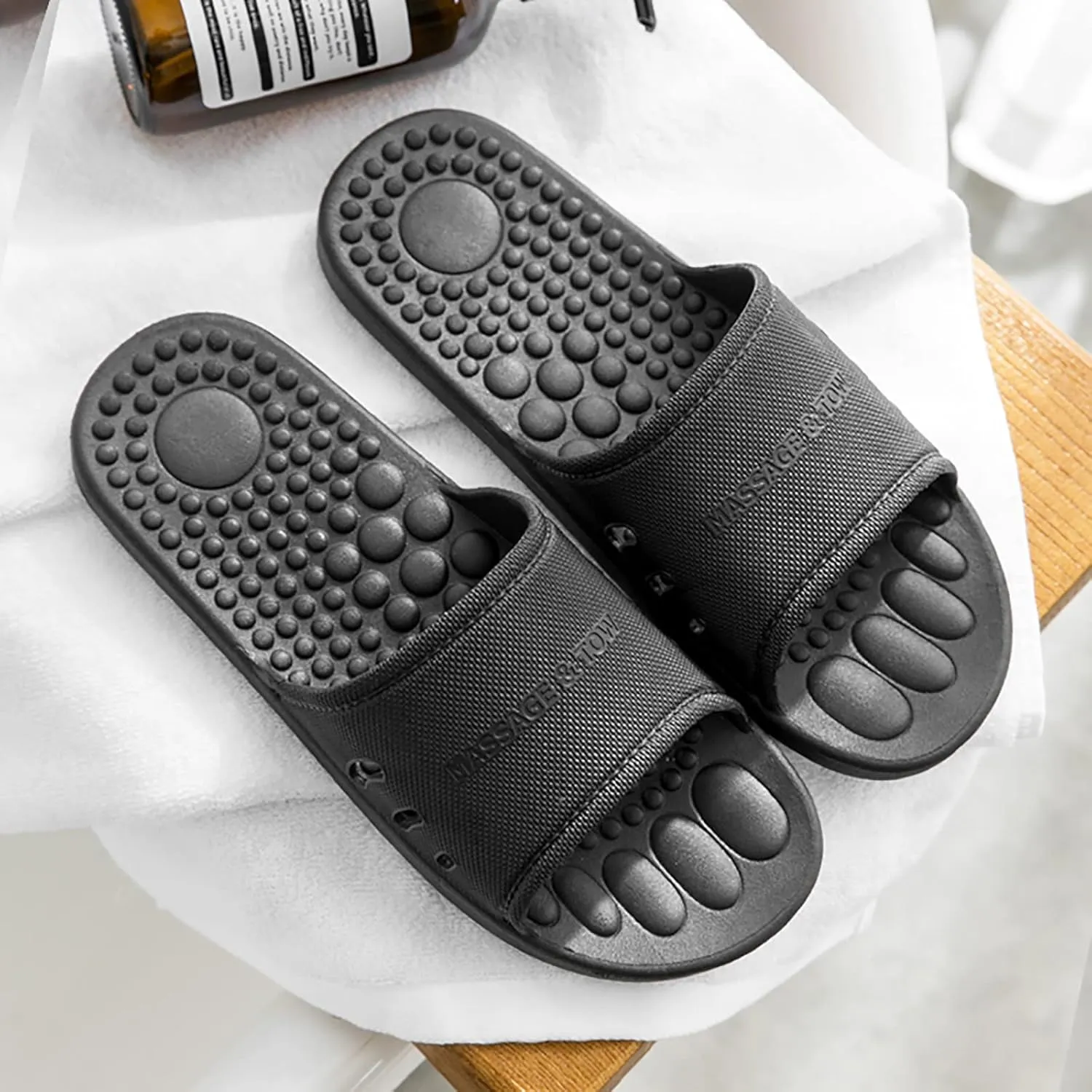 Swimming Sandals for Men Sport Post Run Recovery Slide Sandal Bathroom and Pool Sandals Indoor Slipper for Gym Soft Sole