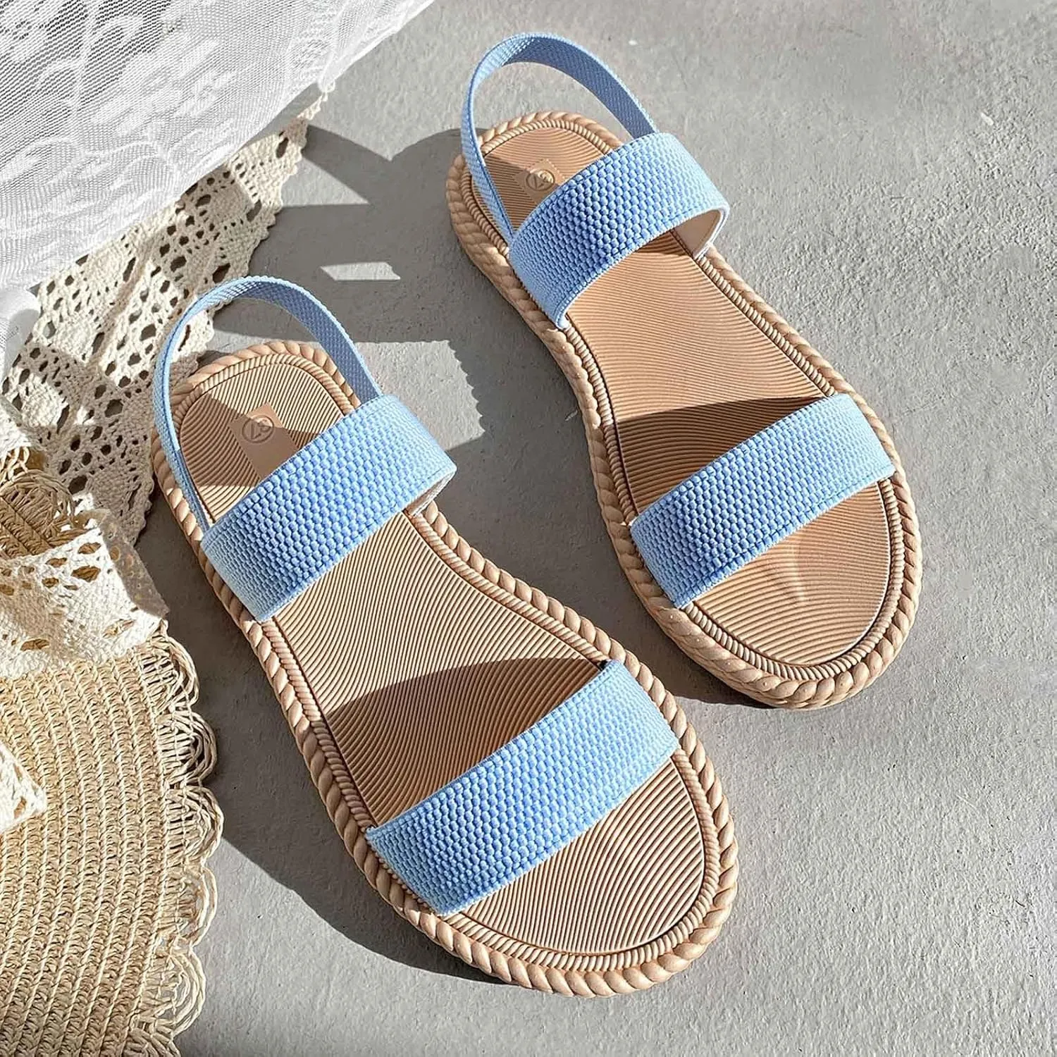 Teen Girls Neutral Sandals Cute Summer Shoes For Women 2025 With Arch Support Beach Vacation Gladiator Wedge Sandals