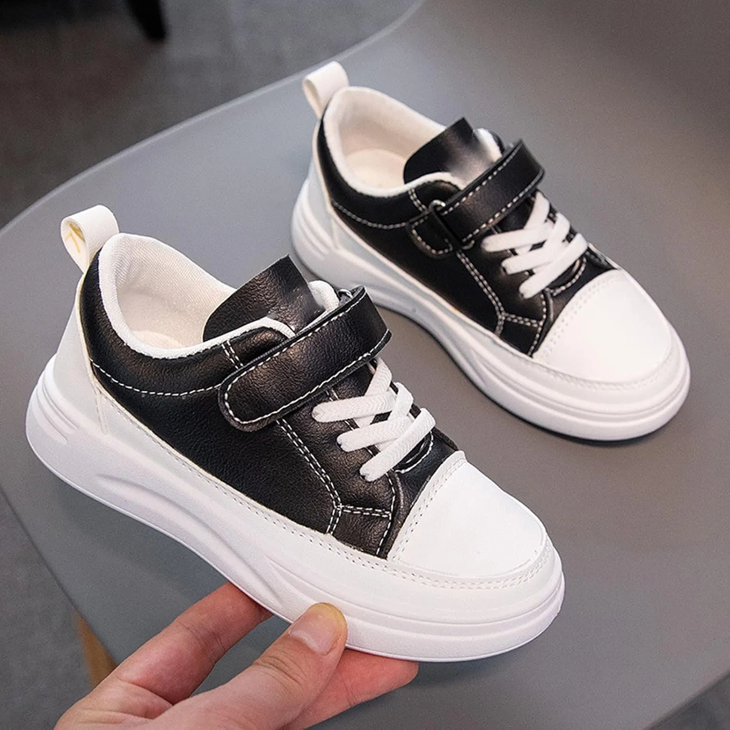 Toddler Boys and Girls Canvas Shoes Low Top Adjustable Strap Sneakers Kids New Mesh Breathable Casual Sports