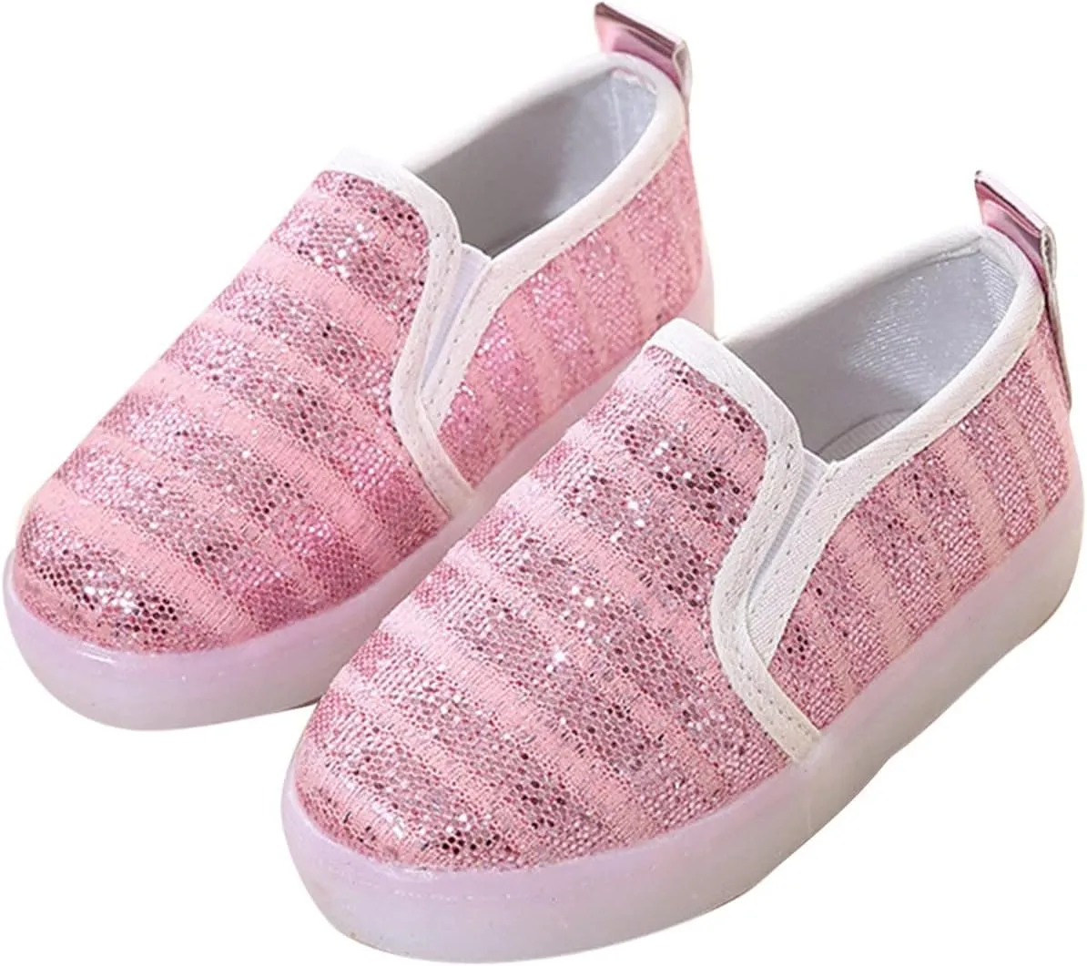 Toddler Girls Boys Canvas Shoes Slip On Summer Sneakers Light Up Shoes Casual Lazy Loafers for KidsToddler