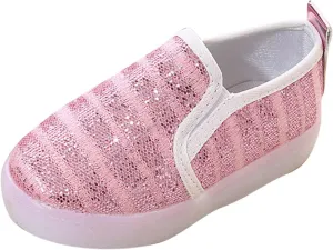 Toddler Girls Boys Canvas Shoes Slip On Summer Sneakers Light Up Shoes Casual Lazy Loafers for KidsToddler